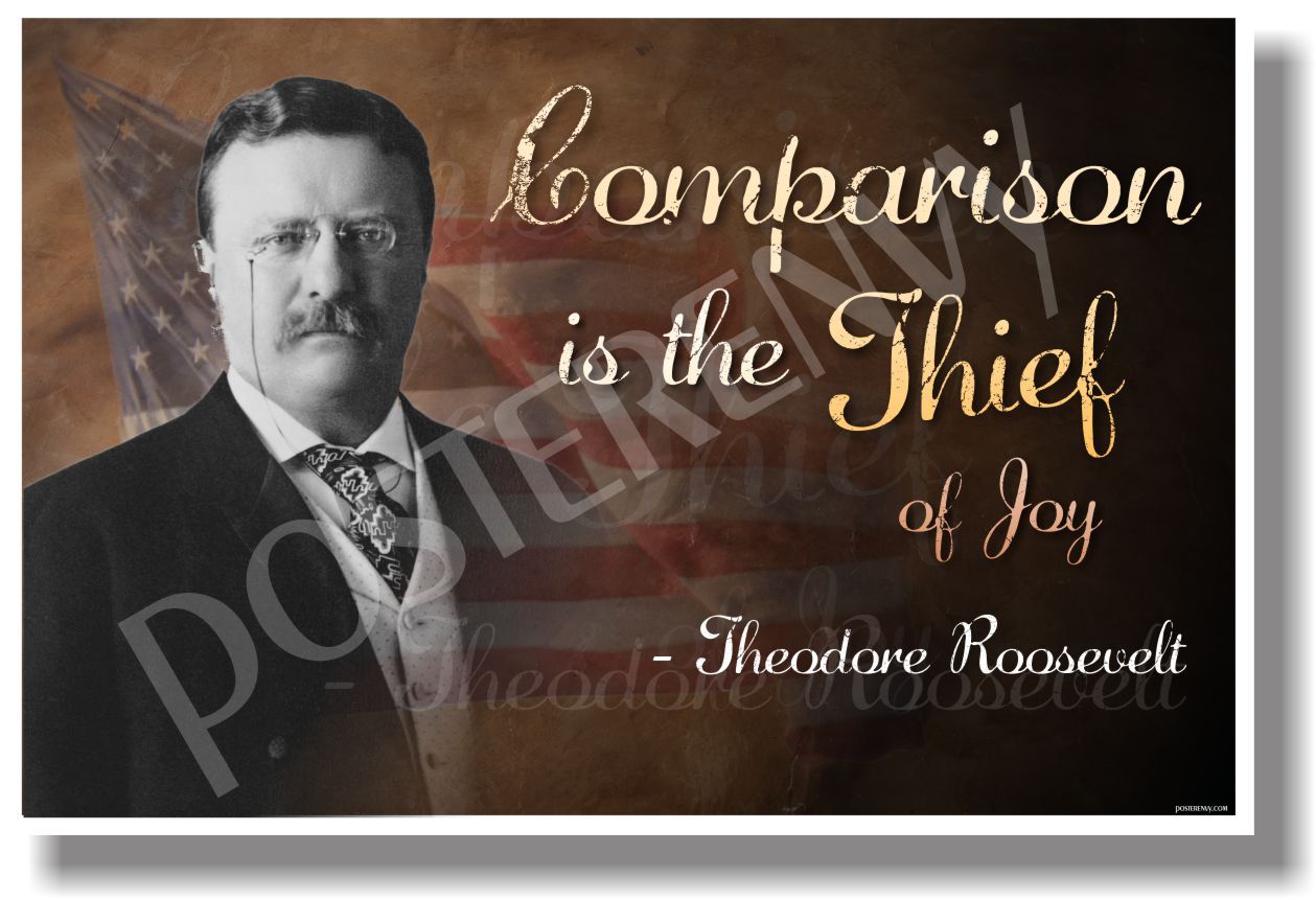 Comparison is the Thief of Joy - Roosevelt - NEW Classroom Motivational POSTER