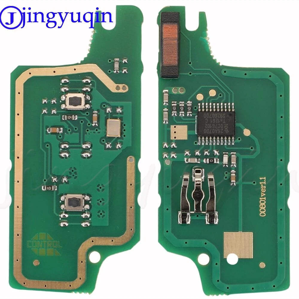 jingyuqin 2 Buttons Auto Car Remote Key Fob 433MHz ASK ID46 Chip For Peugeot 207