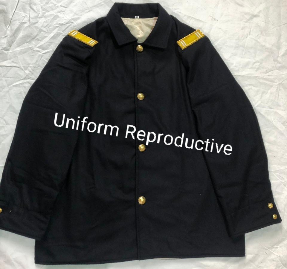 Civil War Reproduction Dark Blue Sack Coat With shoulder Rank Availble  all size