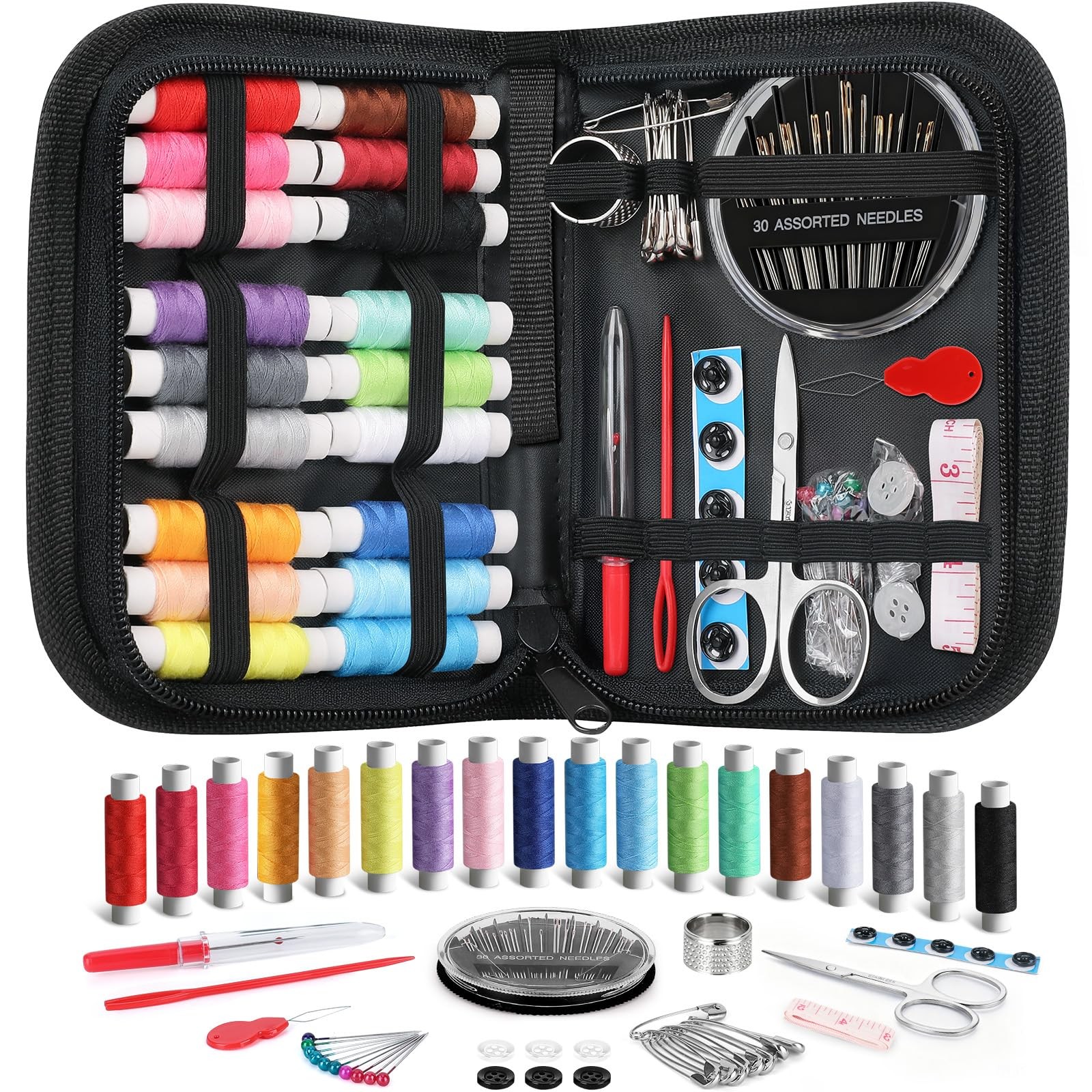 Coquimbo Sewing Kit Gifts for Mom Grandma Women Men Teen Girls Boys M, Black