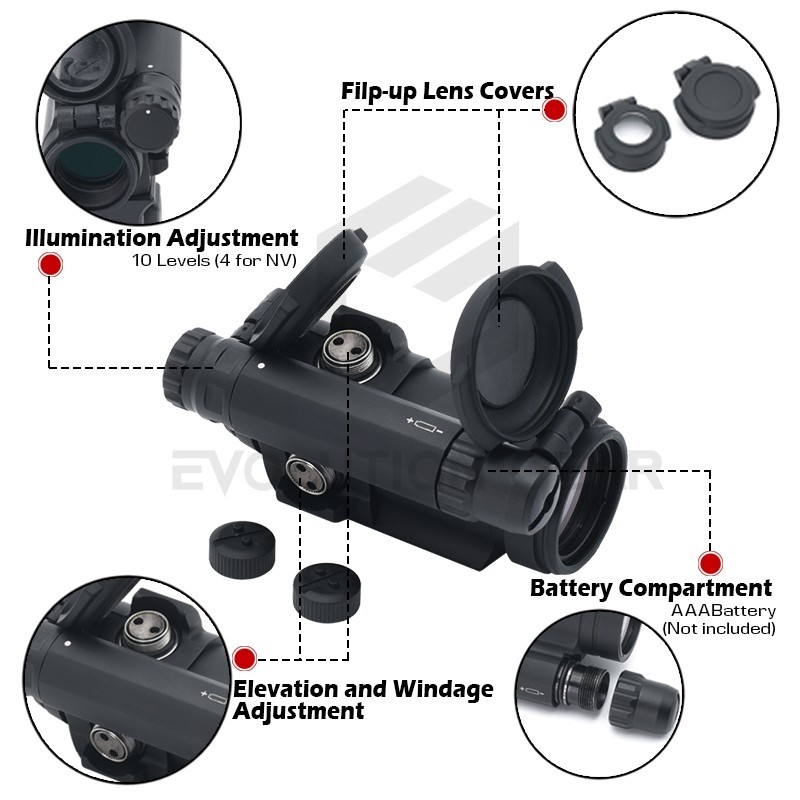EvolutionGear: CompM5 Red Dot Reflex Sight w/ LRP 1.54" MOUNT - Clone