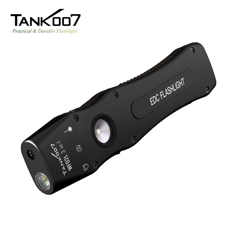 Rechargeable Flat EDC Flashlight 1000 Lumens Tactical Flashlight with UV Light