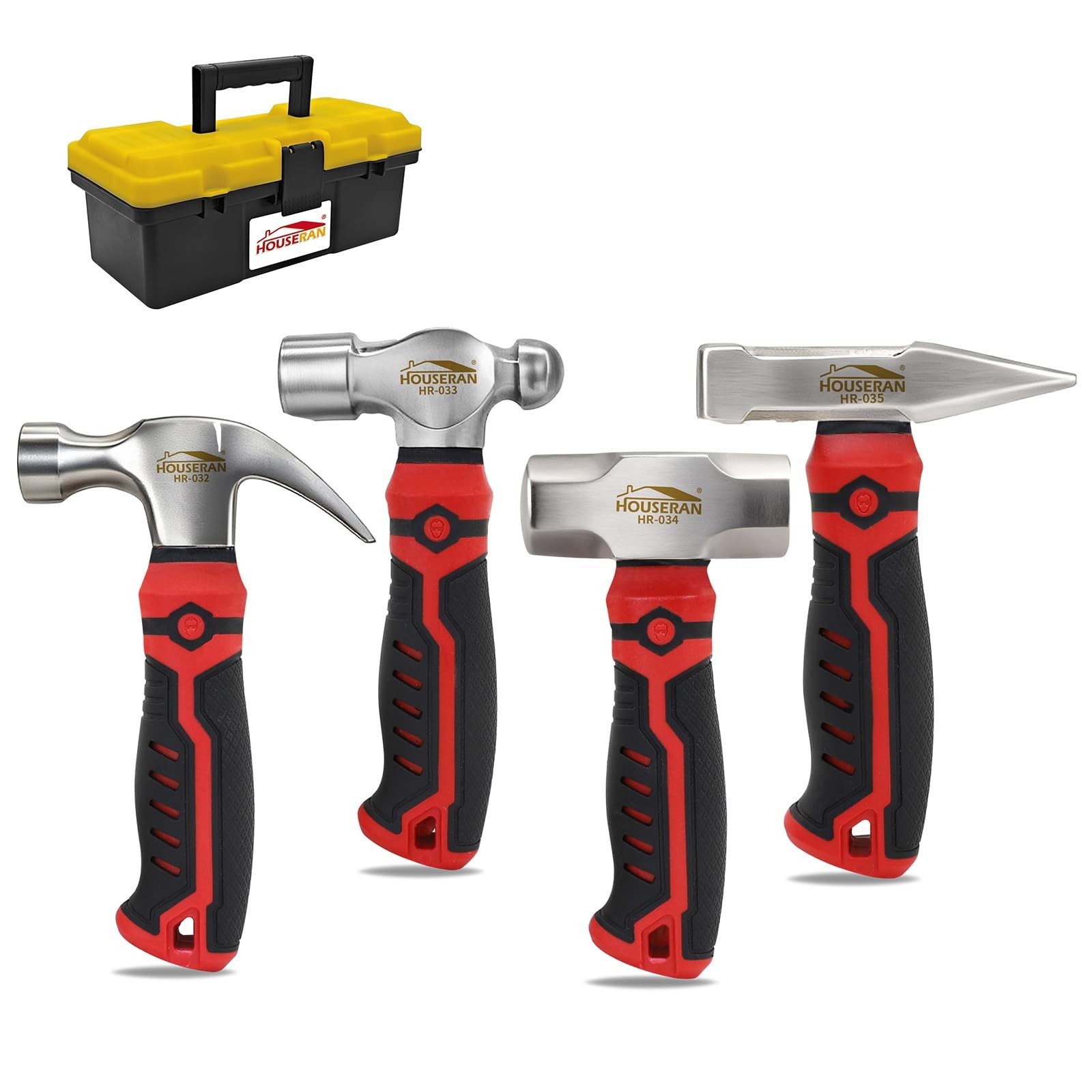 4-Piece Small Hammer Set, Ball Peen& Claw& Sledge& Sheet Metal | Stubby Mini ...