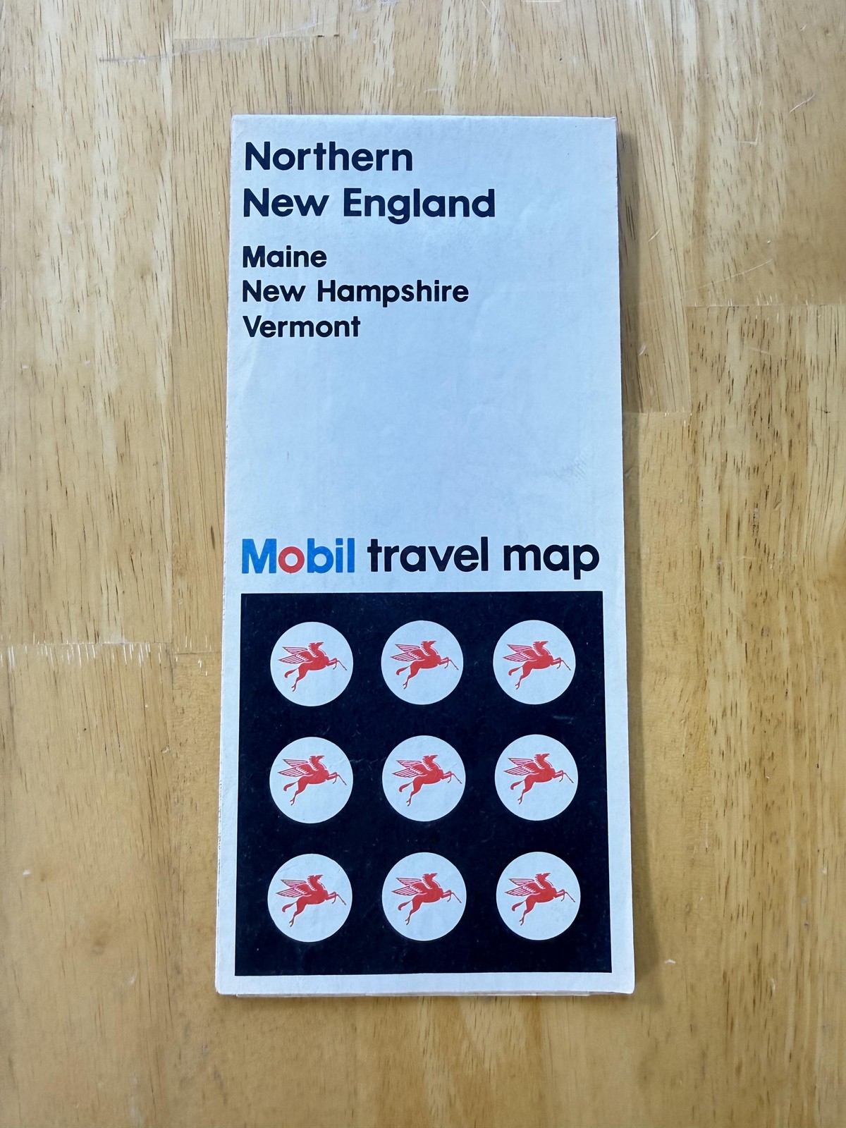 Vintage 1972 Mobil Maine New Hampshire Vermont Map Travel Folded Brochure USA