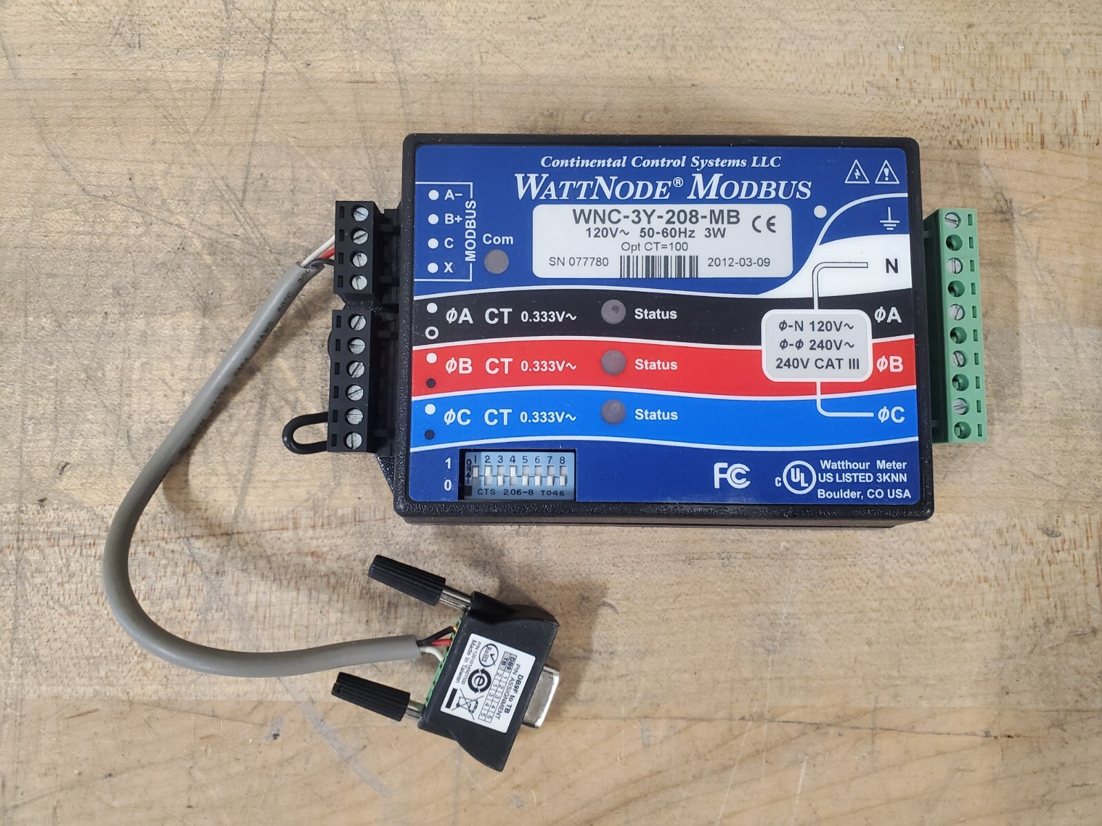 LOT OF 10! CONTINENTAL CONTROL SYSTEMS WattNode Modbus WNC-3Y-208-MB