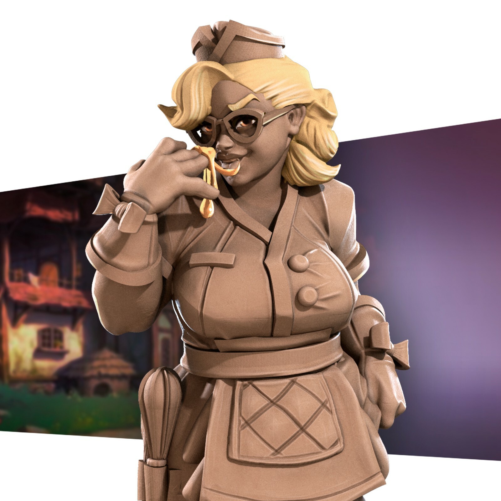 Town Baker - Pinup - NPC Peasant - Bite the Bullet - Fantasy D&D Miniature
