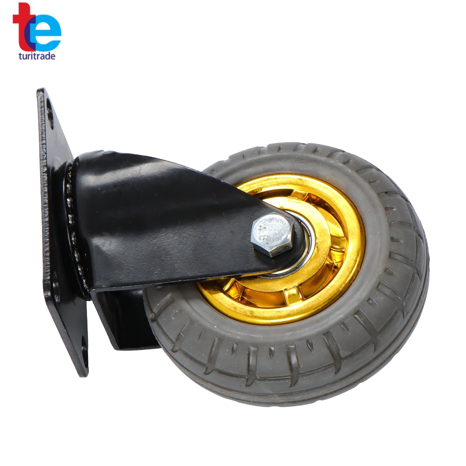 4 Pack Soft Rubber 4" Swivel Casters Wheels Universal Casters Grey Non-Marking
