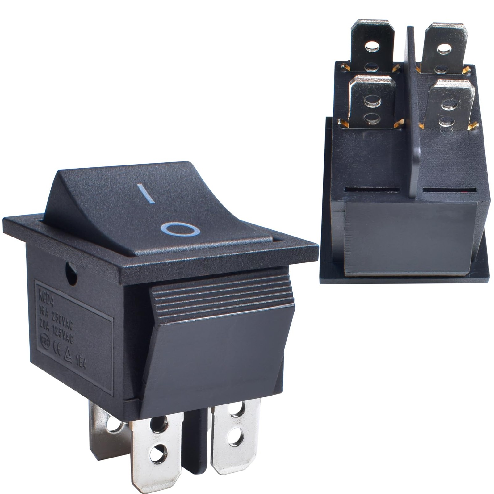 YOUFEN 2 Pcs Boat Rocker Switch AC 20A 125V, 16A 250V DPST 4 Pins 2 Position...