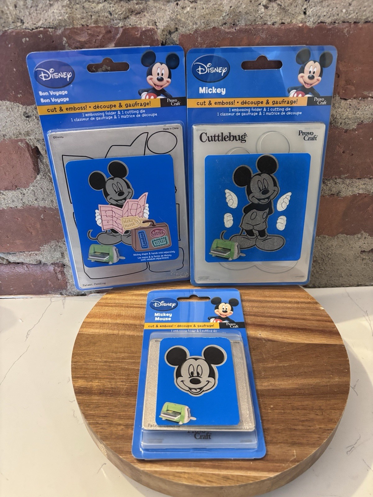 Lot of 3 Provo Craft Cuttlebug Disney Mickey Mouse Cutting Die Embossing Folder