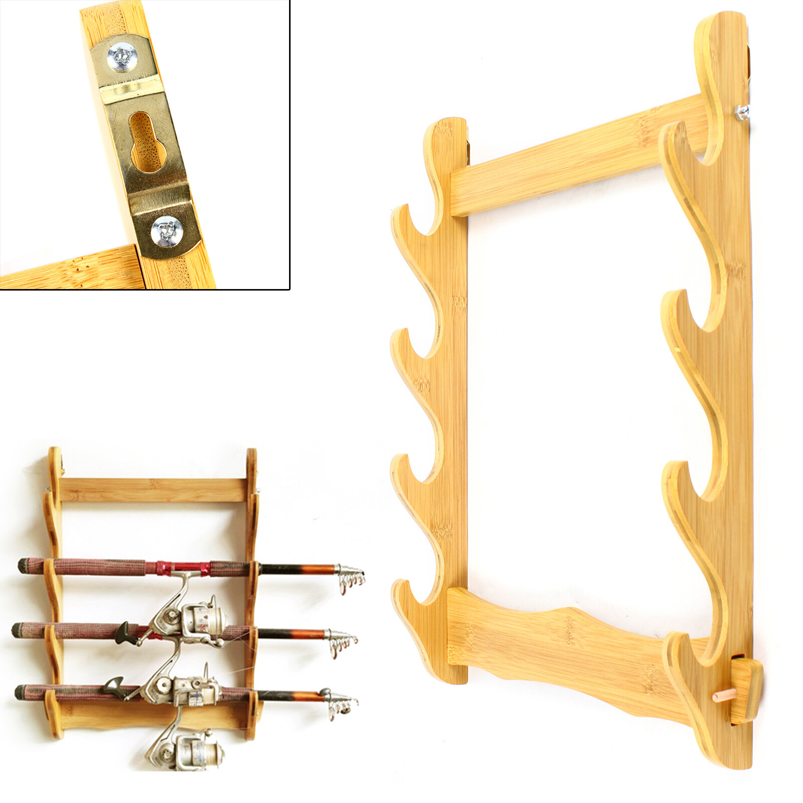4-Tier Wall Mounted Samurai Sword Holder Katana Stand Flute Display Stand Rack