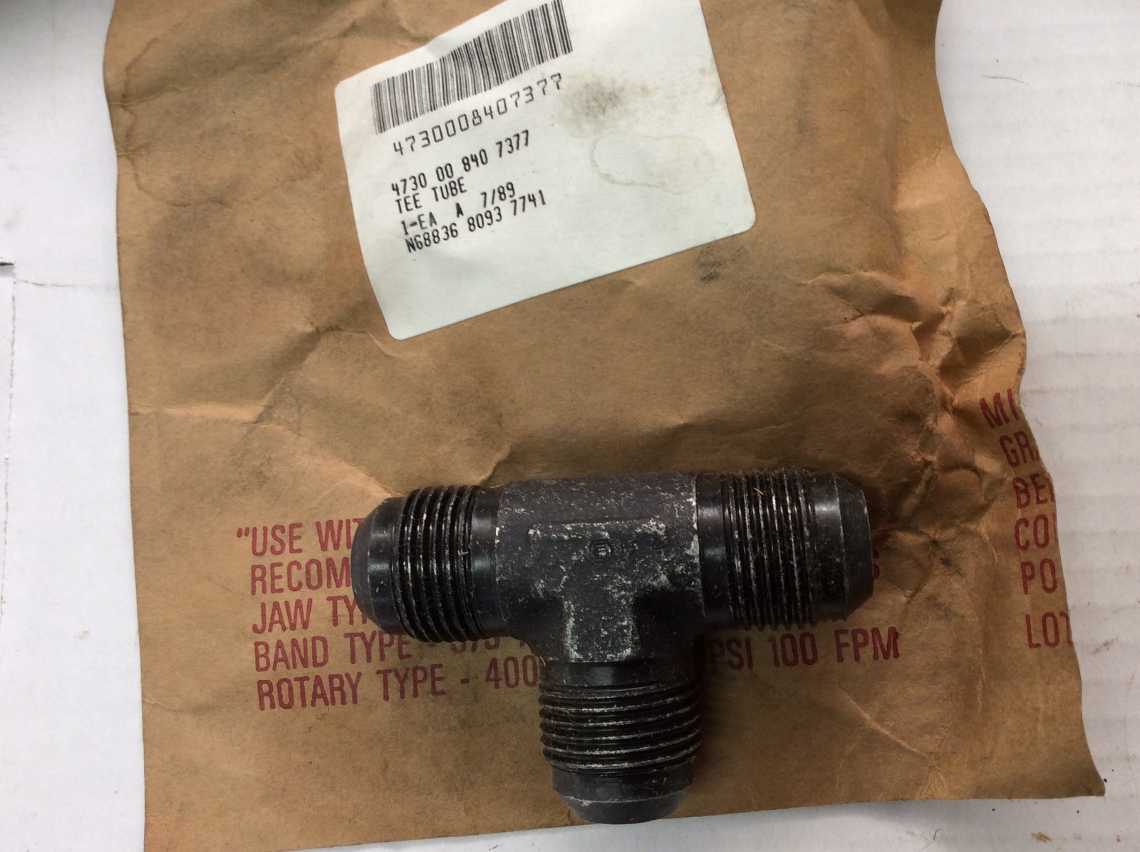 Aeroquip Aluminum T-Fitting NSN 4730-00-840-7377  816436 #10 Fuel Oil Air-10 PK