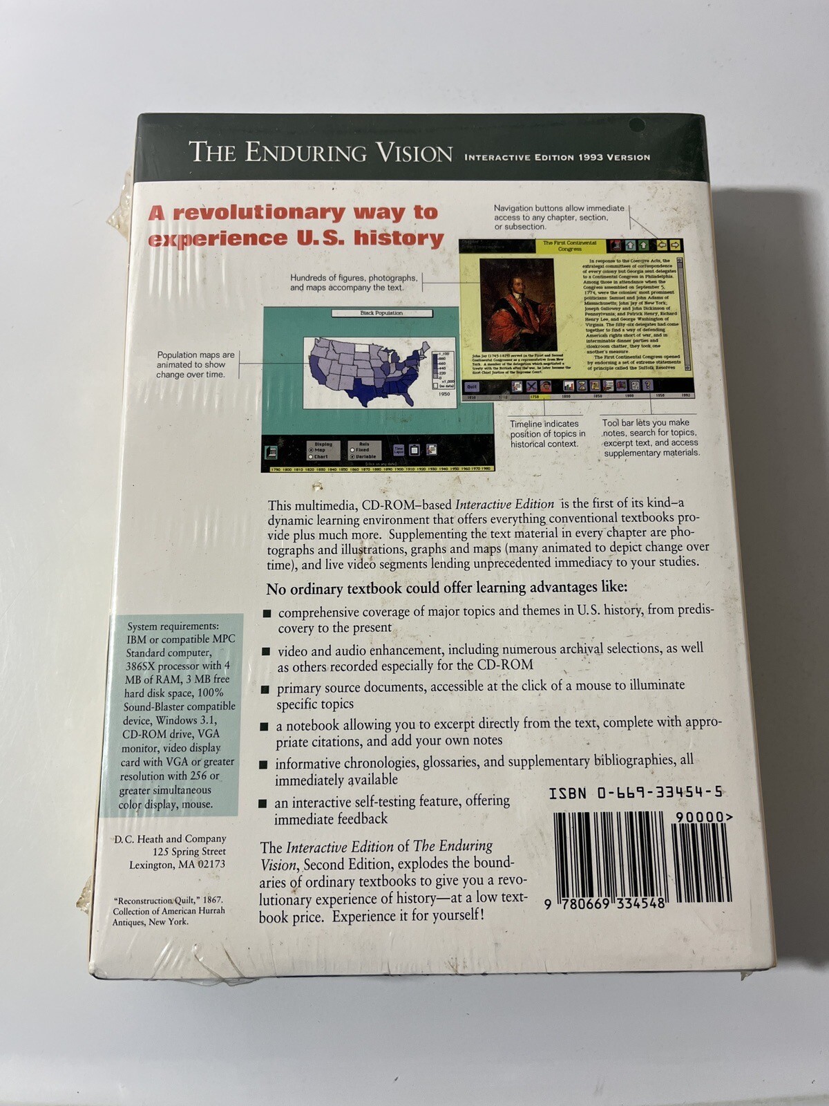 The Enduring Vision Windows Version 1993 Big Box PC CD-Rom Software Sealed