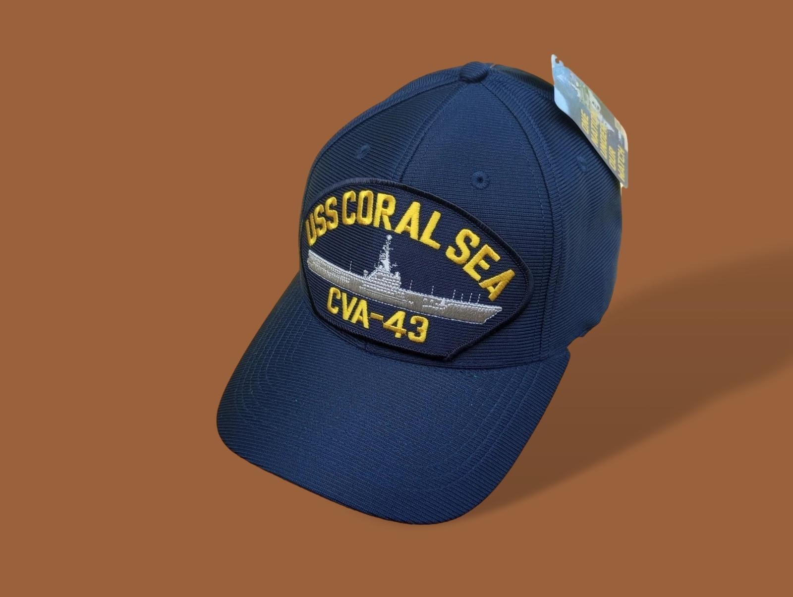 USS CORAL SEA CVA - 43 NAVY SHIP HAT U.S MILITARY OFFICIAL BALL CAP U.S.A MADE