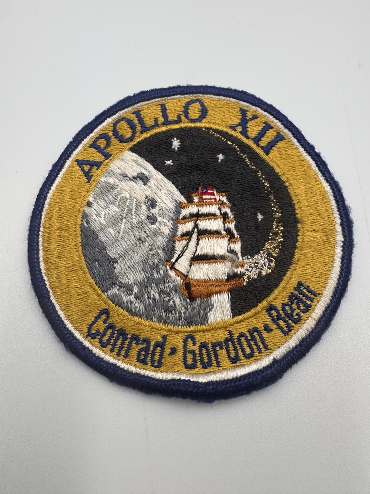 VINTAGE APOLLO XII PATCH CONRAD GORDON BEAN Embroidered 3.75”