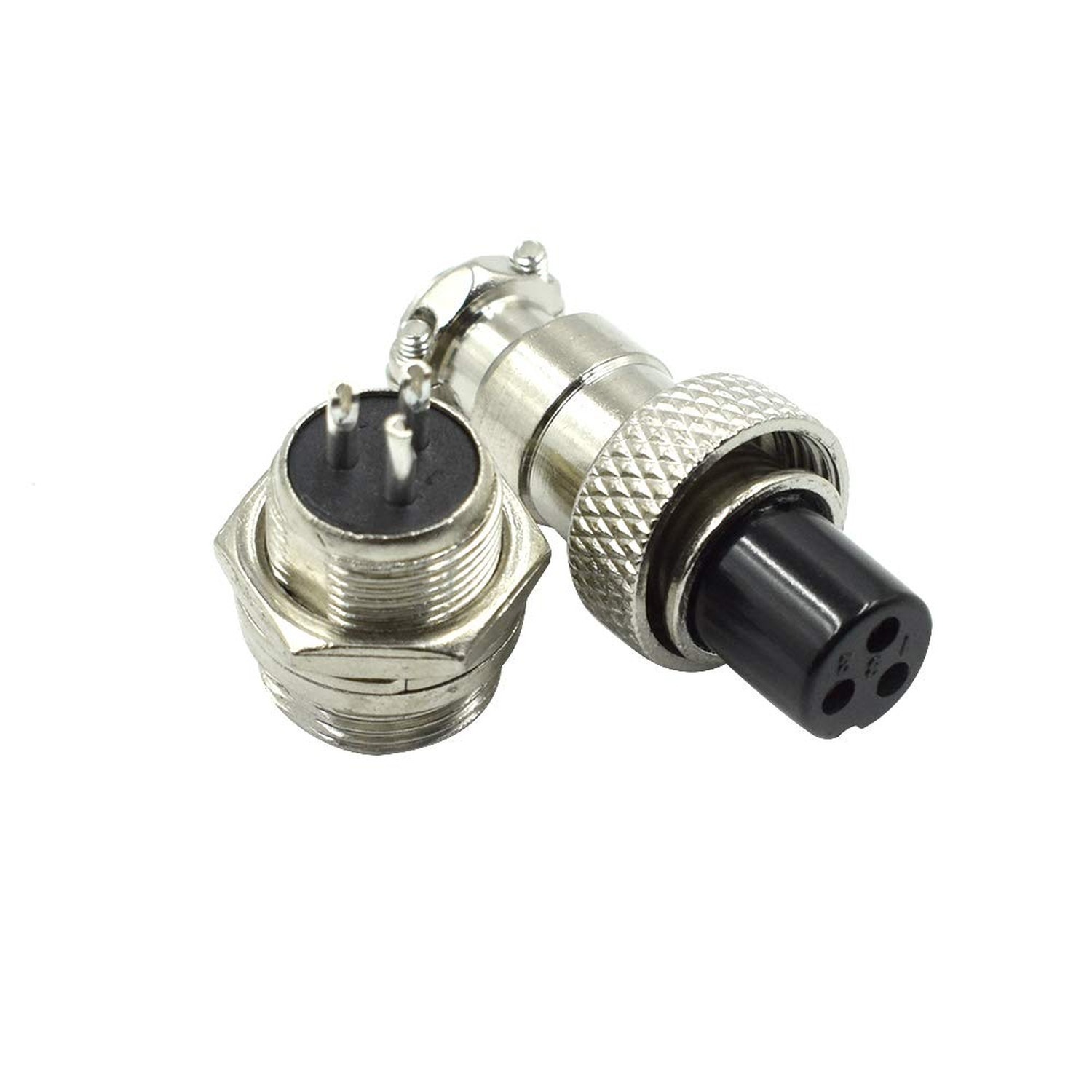 3 Pin Metal Male Female Panel Connector 12mm GX12-3P Silver Aviation Plug - (...