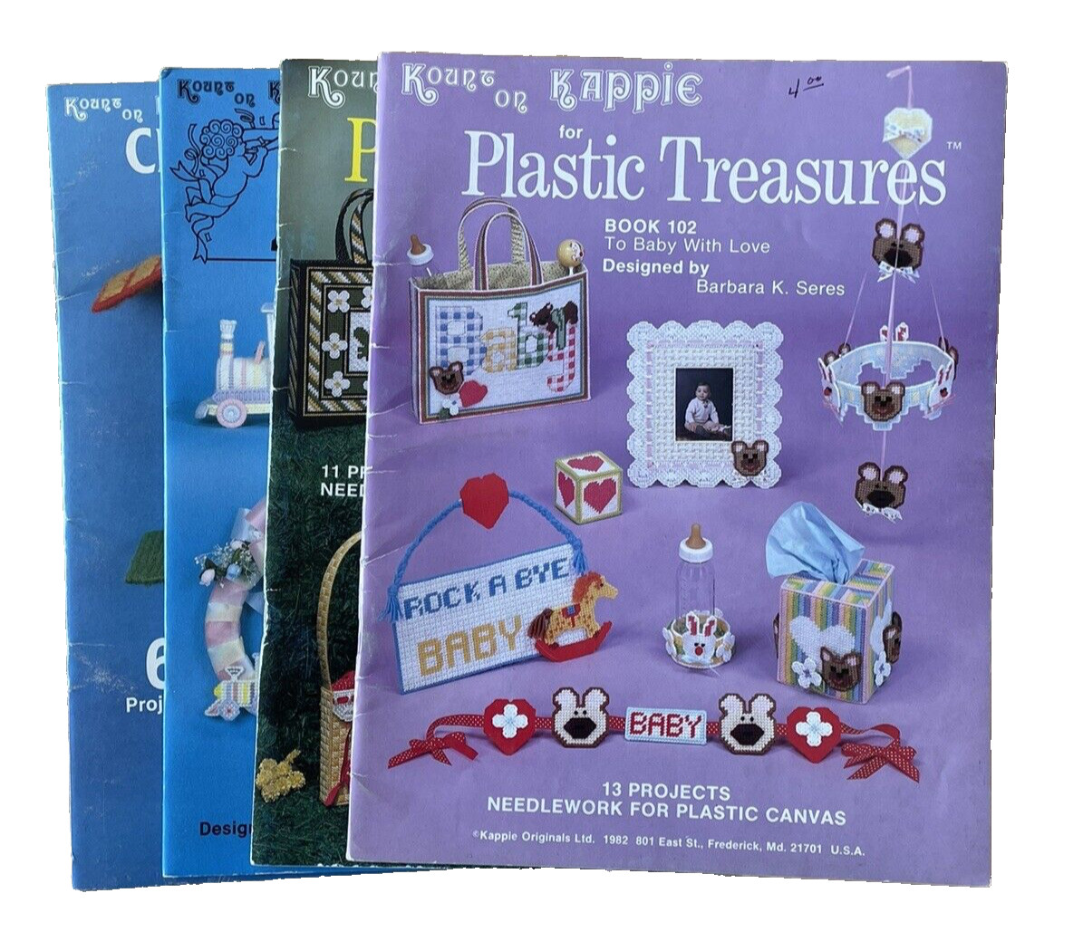 Plastic Canvas Pattern Booklets - Lot of 4 - Kount on Kappie