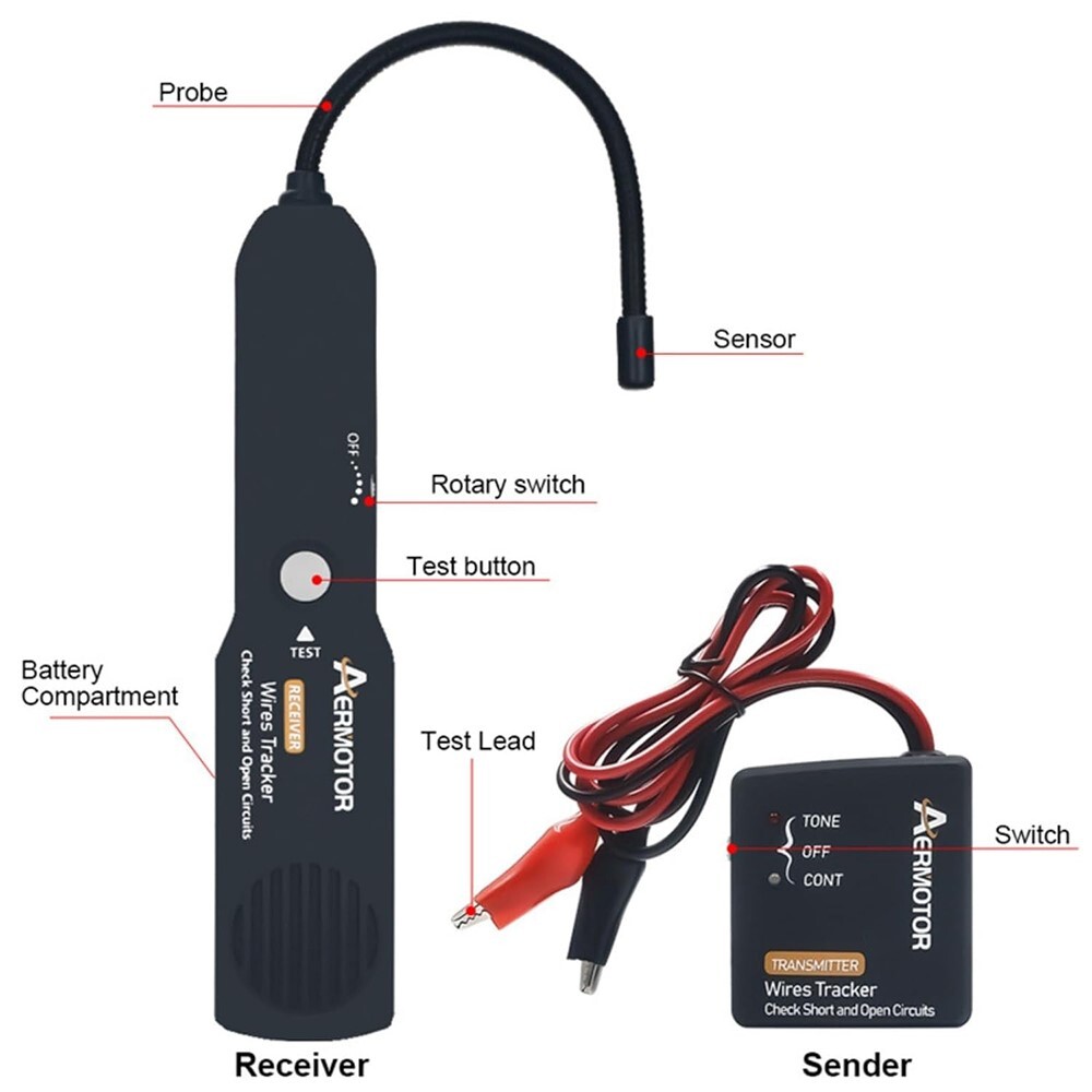 Portable 6-42V Automotive Short Open Finder Circuit Tester Car Wire Tracker Tool