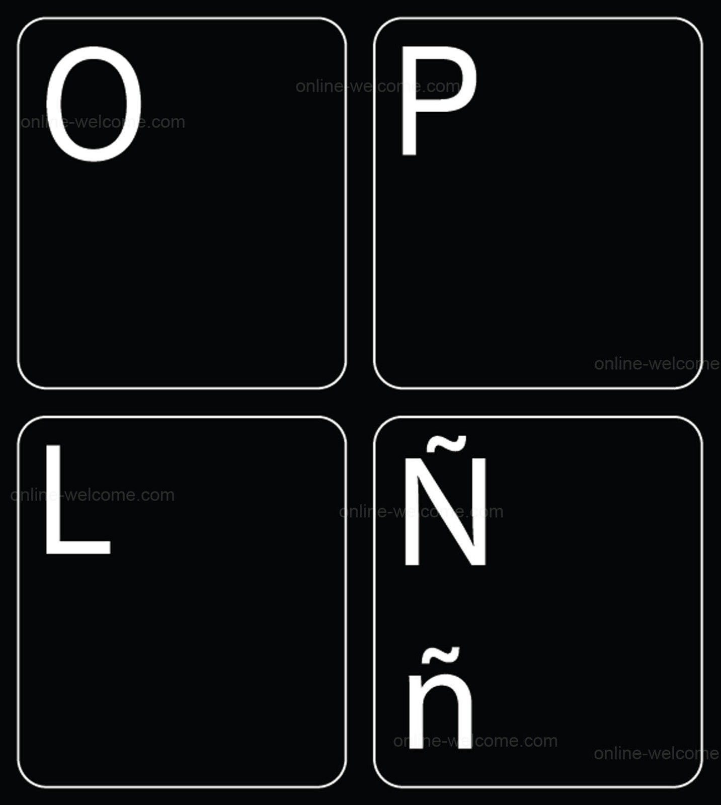 spanish traditional replacement keyboard sticker black