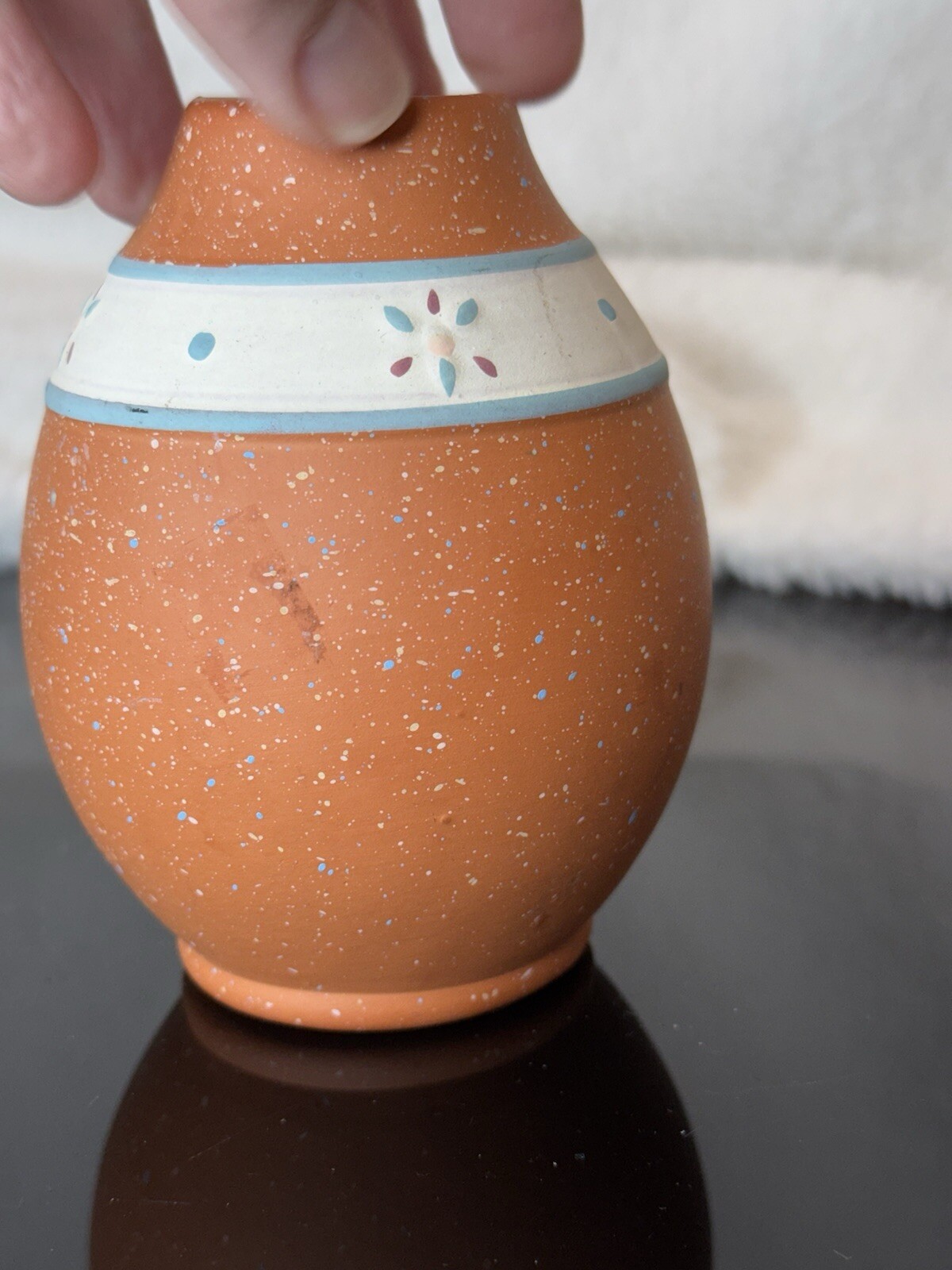 Terra Cotta Pottery Vase Peru Folk Art Latin America Peruvian Vase Etched Vtg
