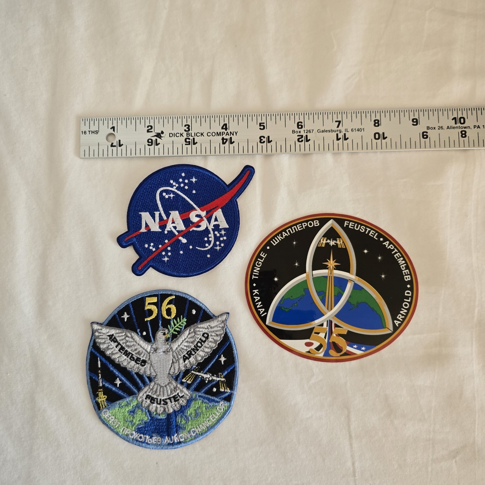 NASA + Expedition 56 Patch + Expedition 55 Sticker Patch