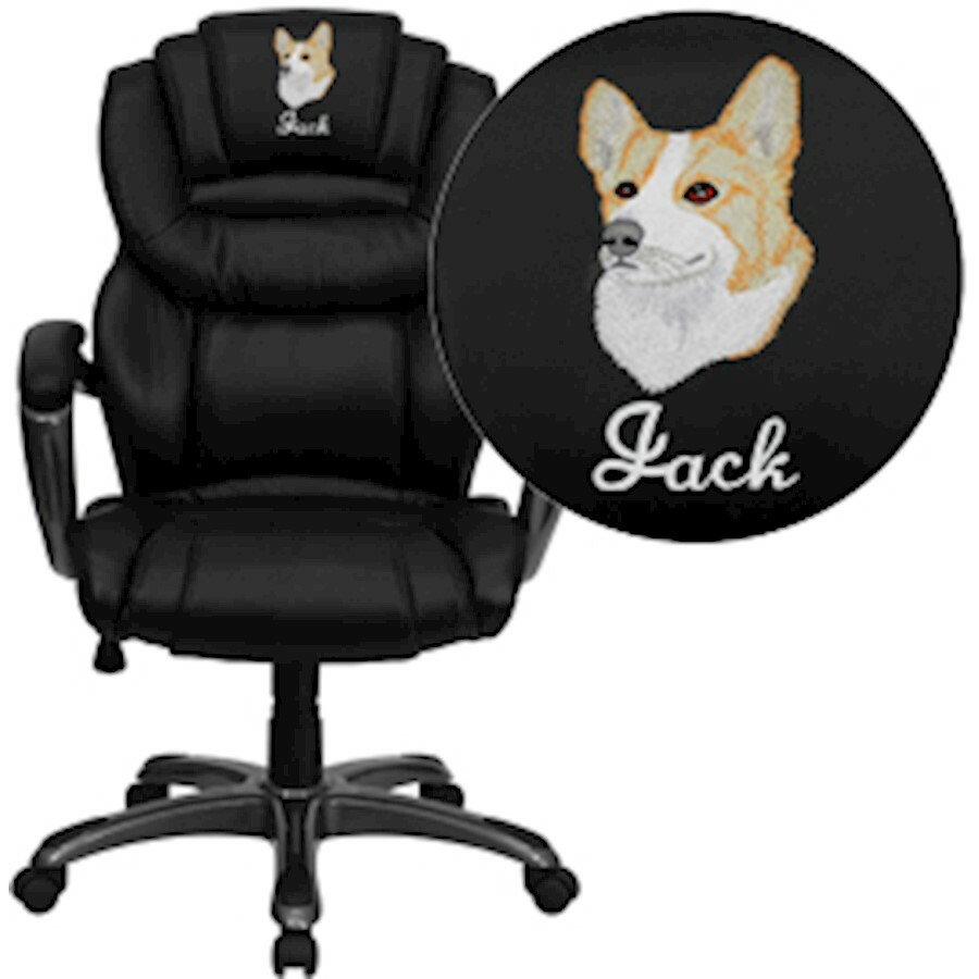 Flash Furniture 901 High Black Leather Swivel Office Chair - GO-901-BK-EMB-GG