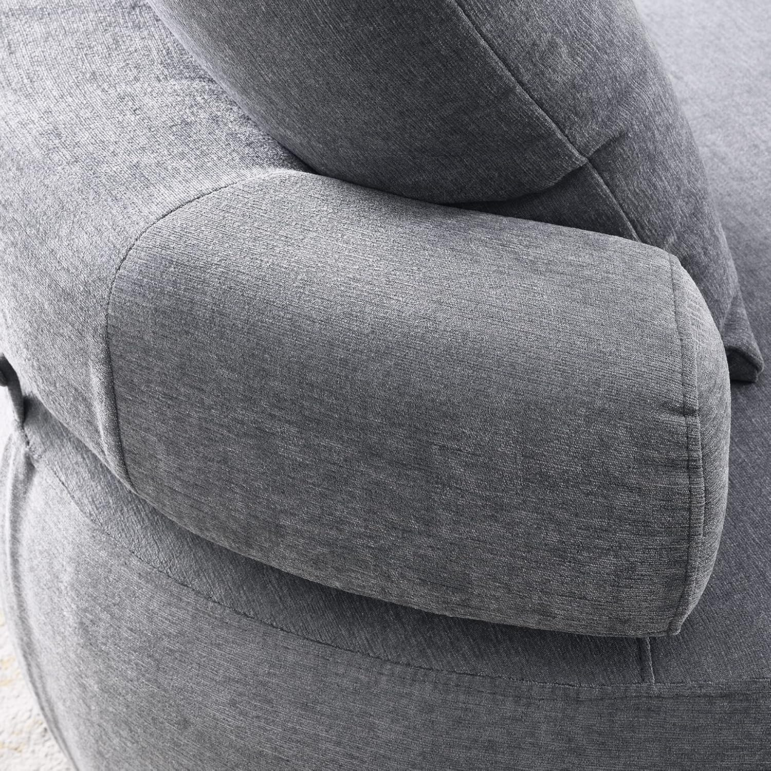 Light Gray 32" Modern Round Leisure Chair with Soft Chenille Pillow for Home
