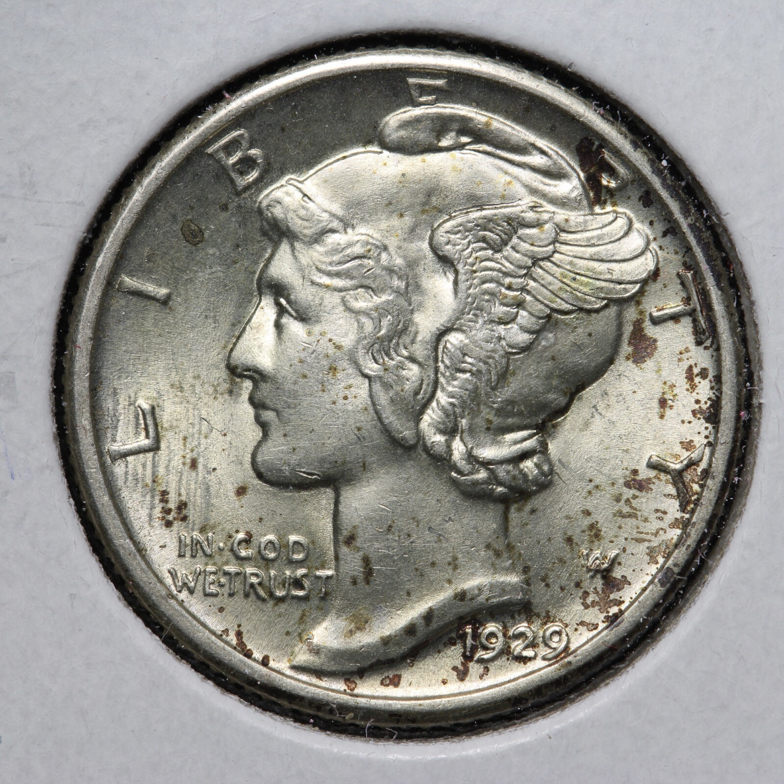 1929 Mercury Silver Dime BU E213 SQEY