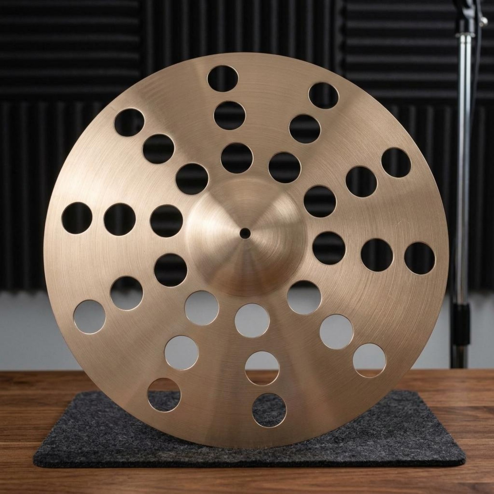 Perforated Cymbal Polished Finish Trash Crash Cymbal Lathe Lines