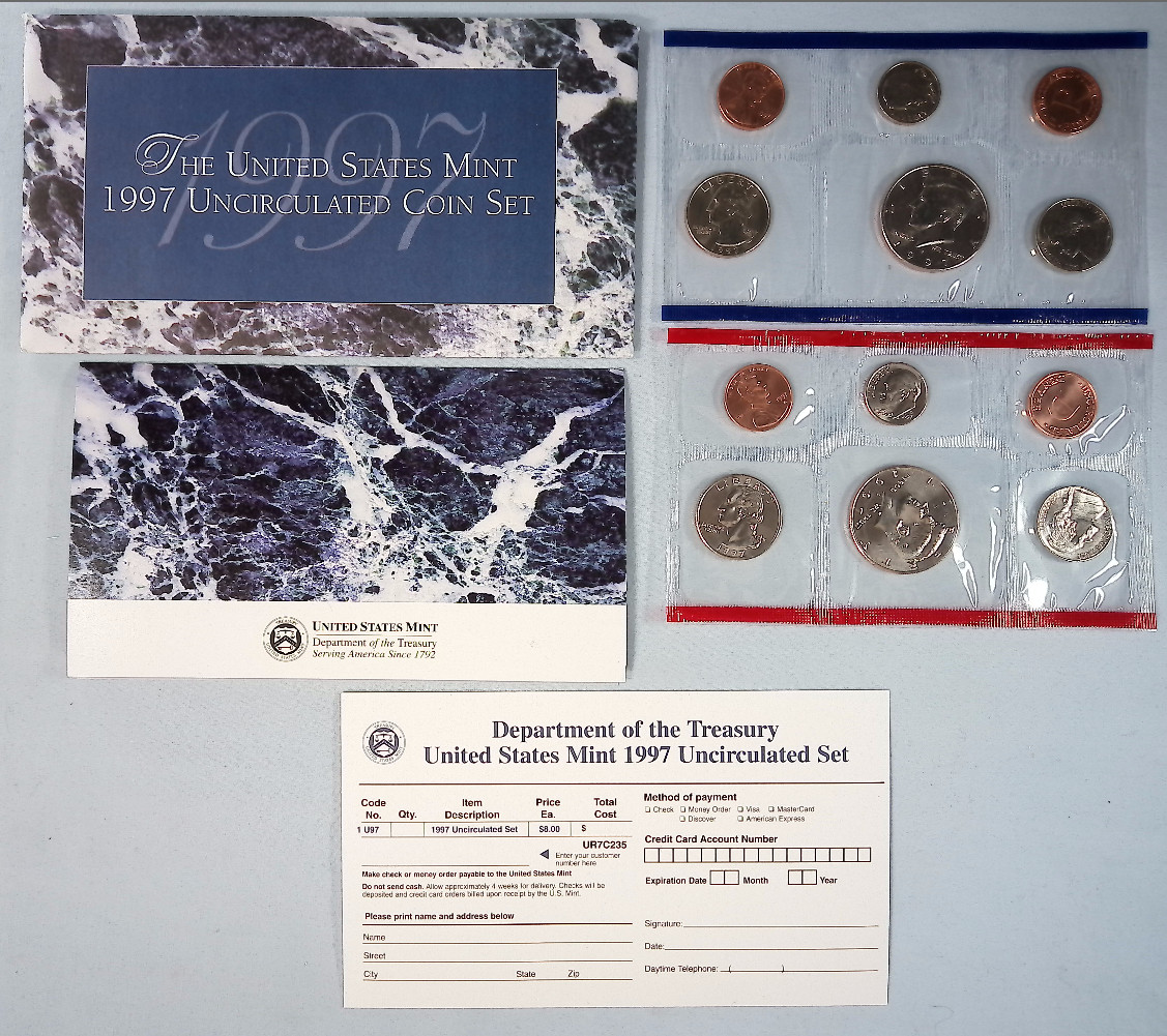 1997 P D United States Mint Uncirculated Set 10-Coins