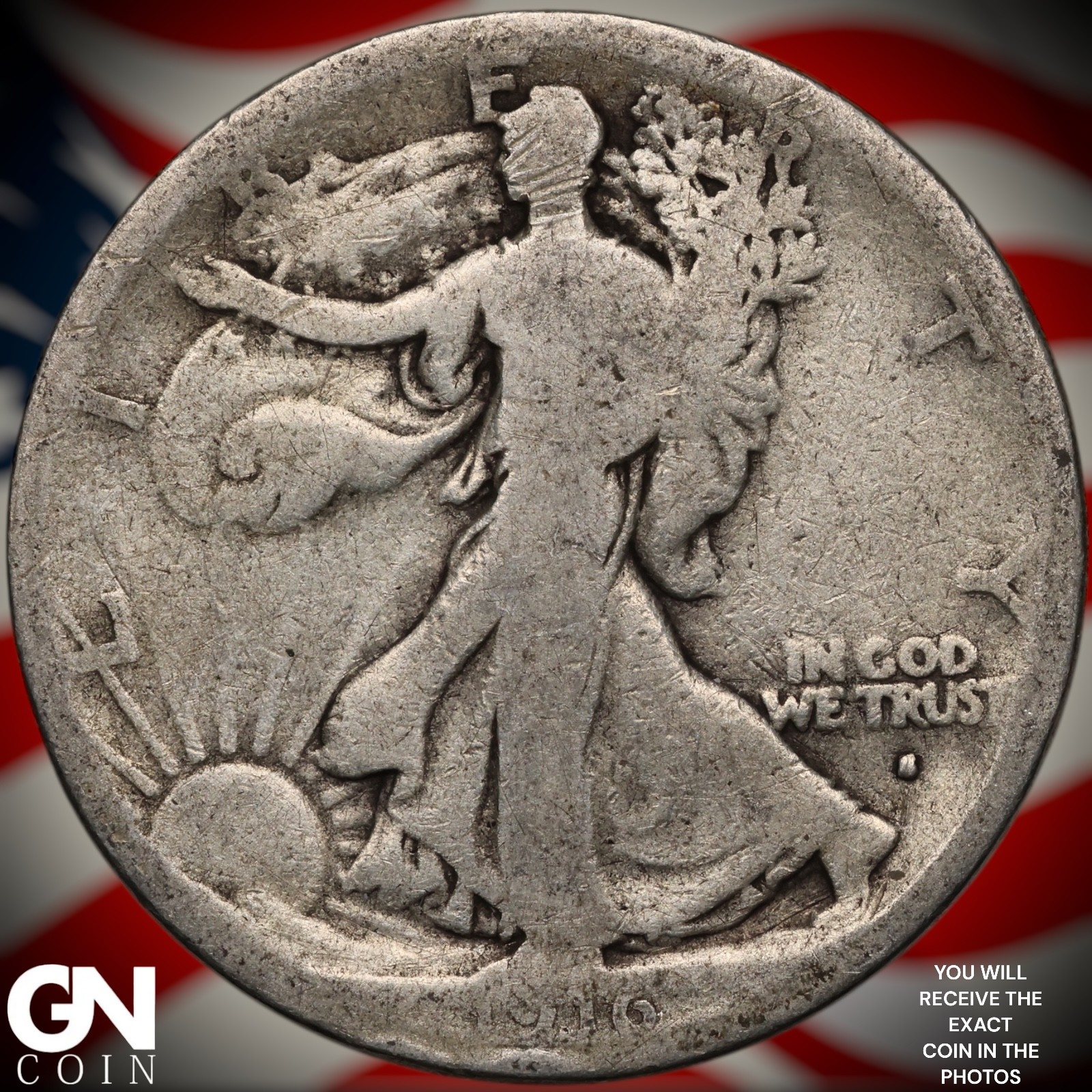 1916 S Walking Liberty Half Dollar A4697