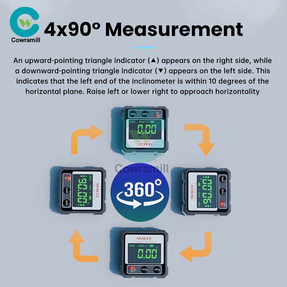 360° Magnetic Digital Level Angle Finder Protractor Inclinometer Rechargeable