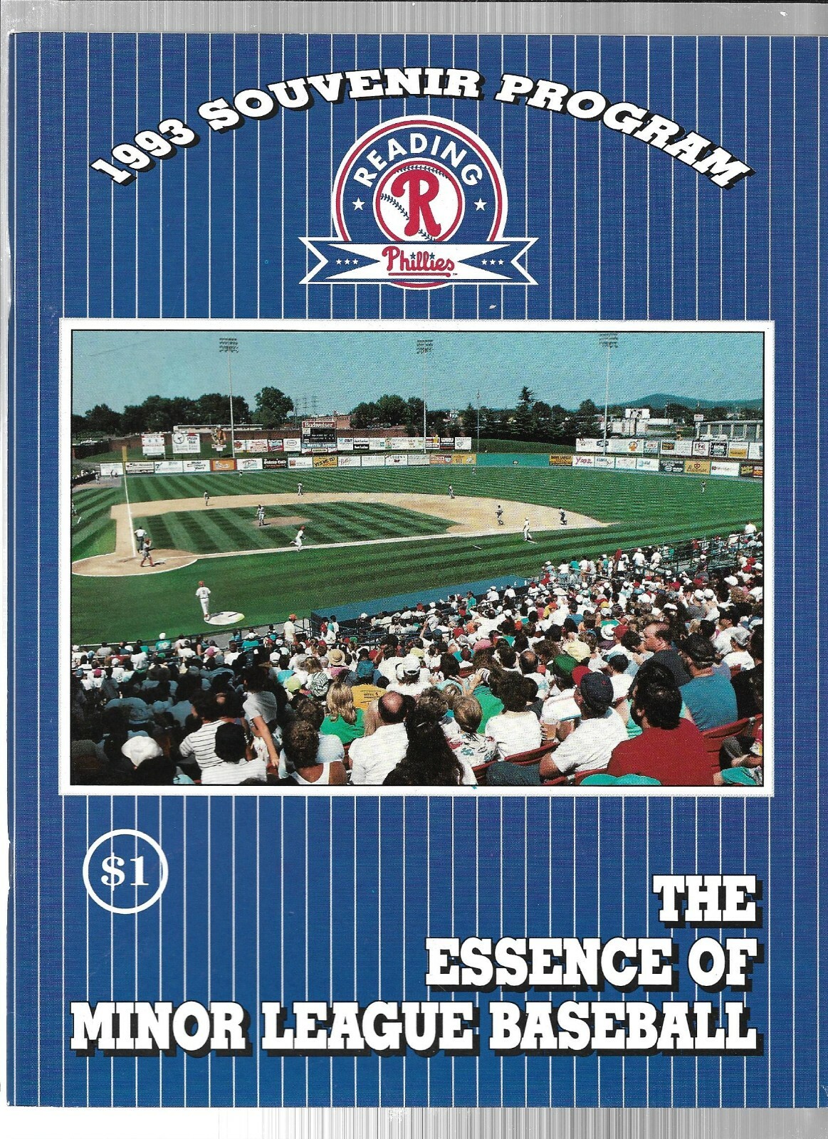 1993 Reading Phillies vs Albany-Colonie Yankees Minor League Program EX