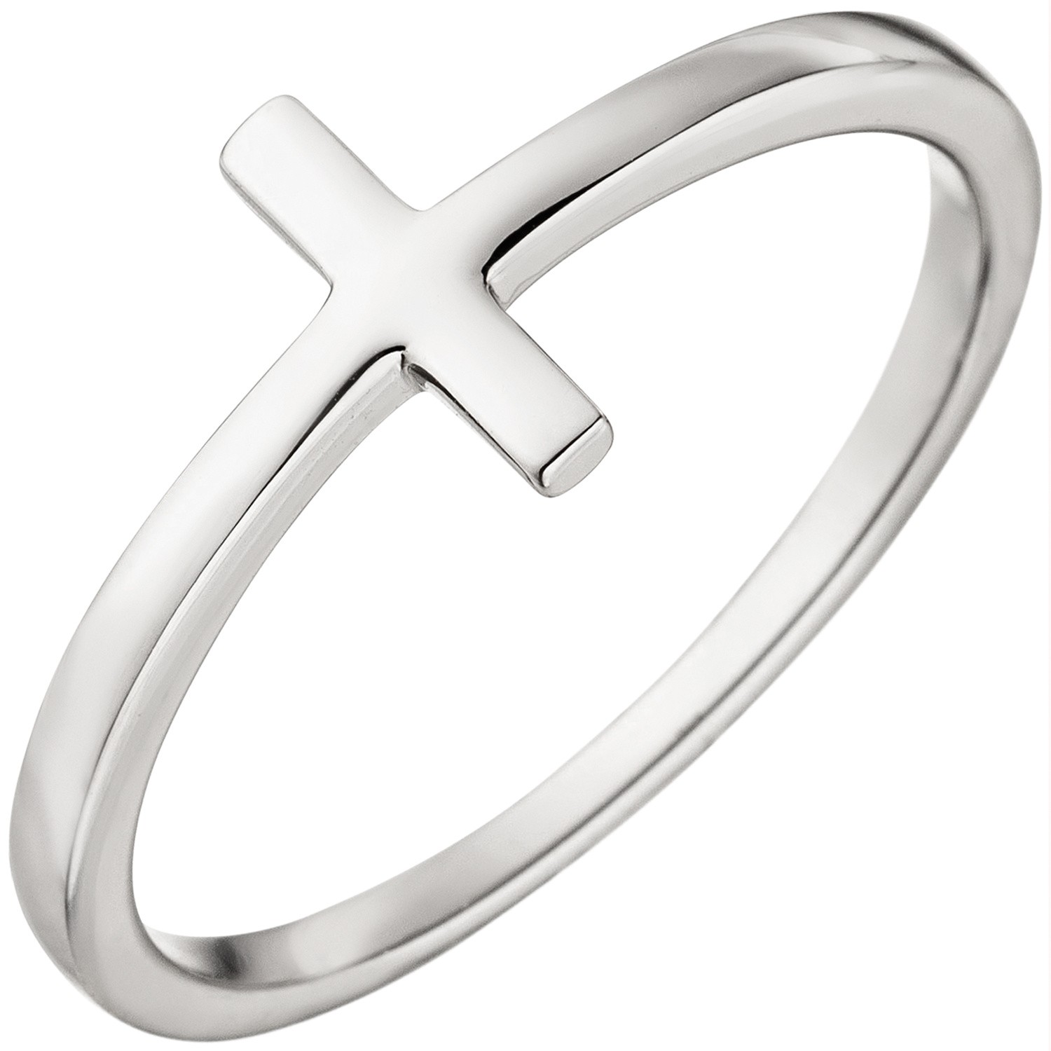 Jobo ladies' ring cross 375 gold White gold White gold ring cross ring RW: 58