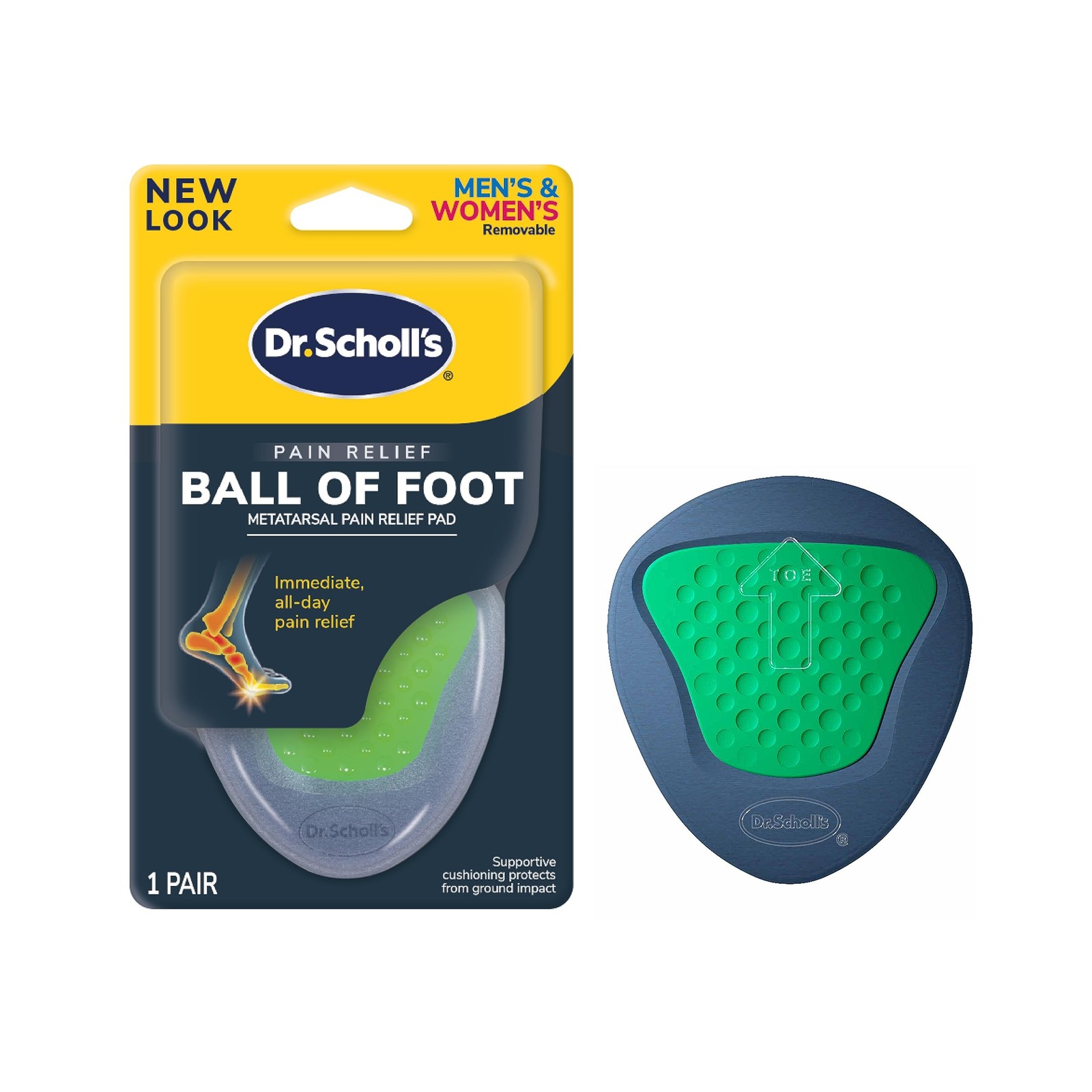 Dr. Scholl’s Pain Relief Orthotics for 1 Count (Pack of 1), Blue and Green