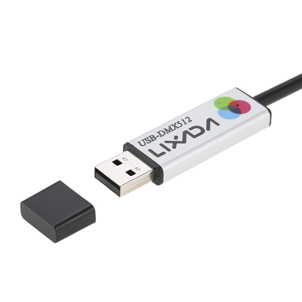 Lixada USB To DMX512 Interface Adapter DMX512 Stage Light PC Controller Cable