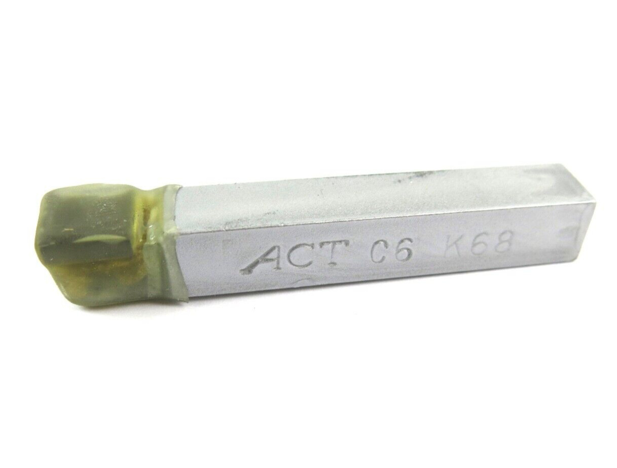 1pc ACT C-6 Grade K68 Carbide Brazed Lathe Tool Bit Square Nose 3/8" Shank