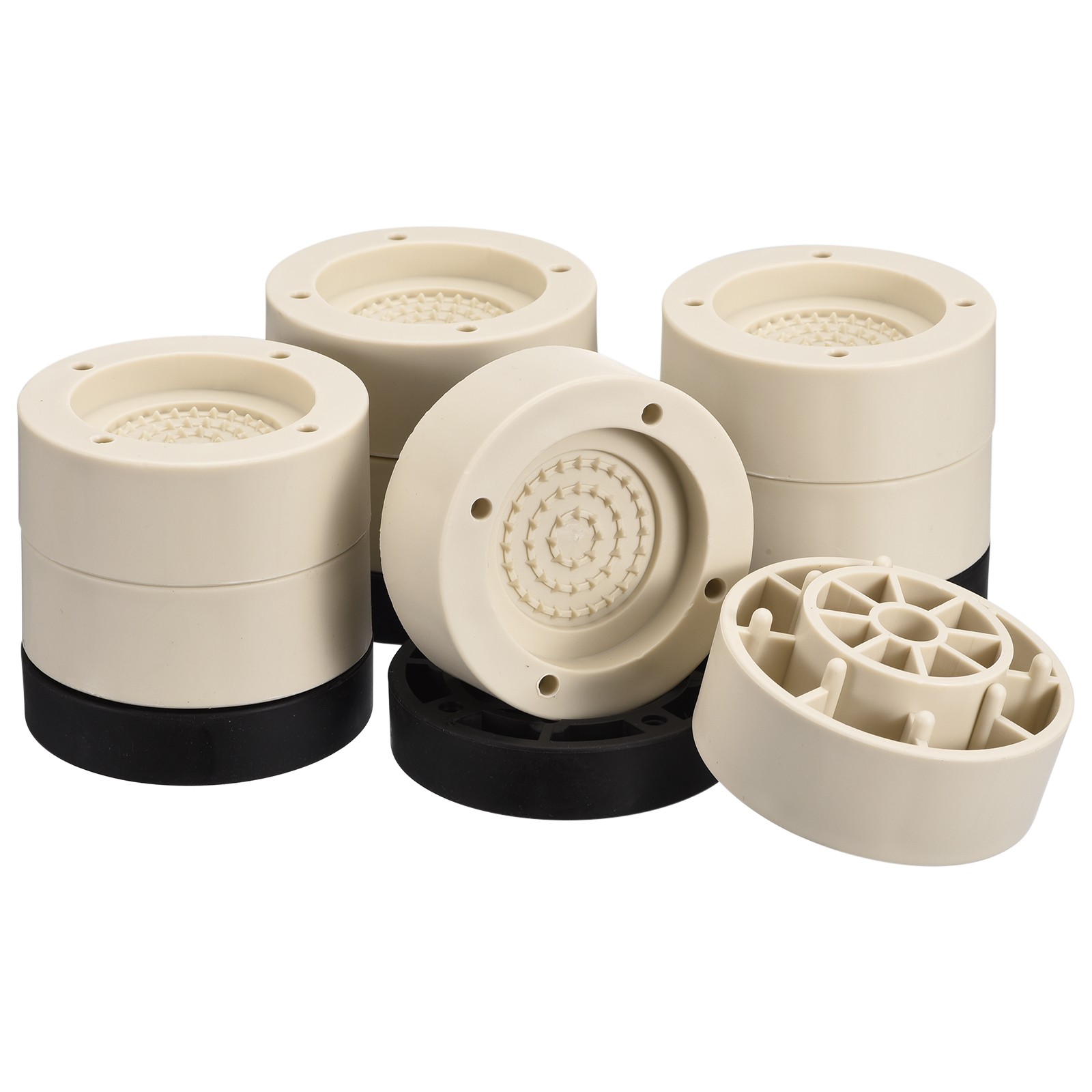 4 Set Round Furniture Risers Height 2.36" Adjustable Bed Lifts Risers Apricot