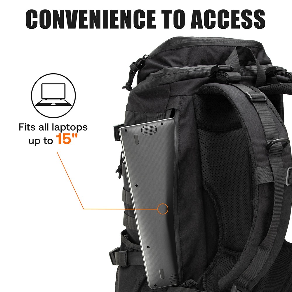 Large Tactical Backpack for Men Military Backpack with Molle for Travel, Work