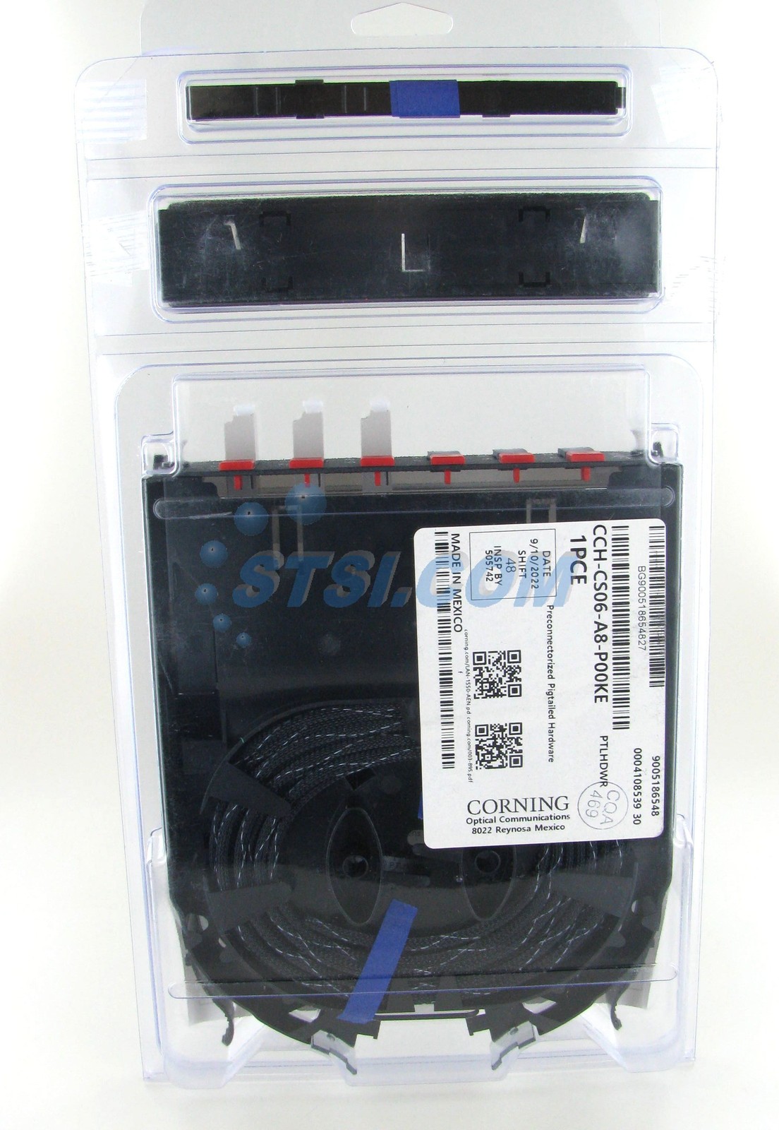 Corning CCH-CS06-A8-P00KE Pigtailed Splice Cassette, 12 F, LC Duplex OM1 ~STSI