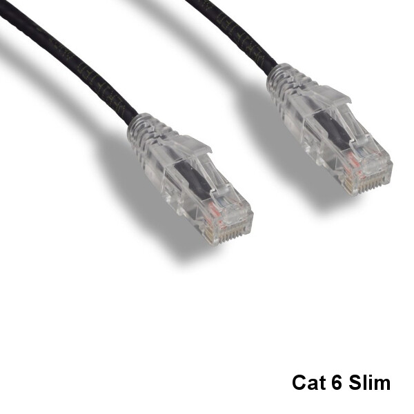 KNTK Black 5' Slim Type Cat6 UTP Ethernet Cable 550MHz RJ45 Patch Panel Network