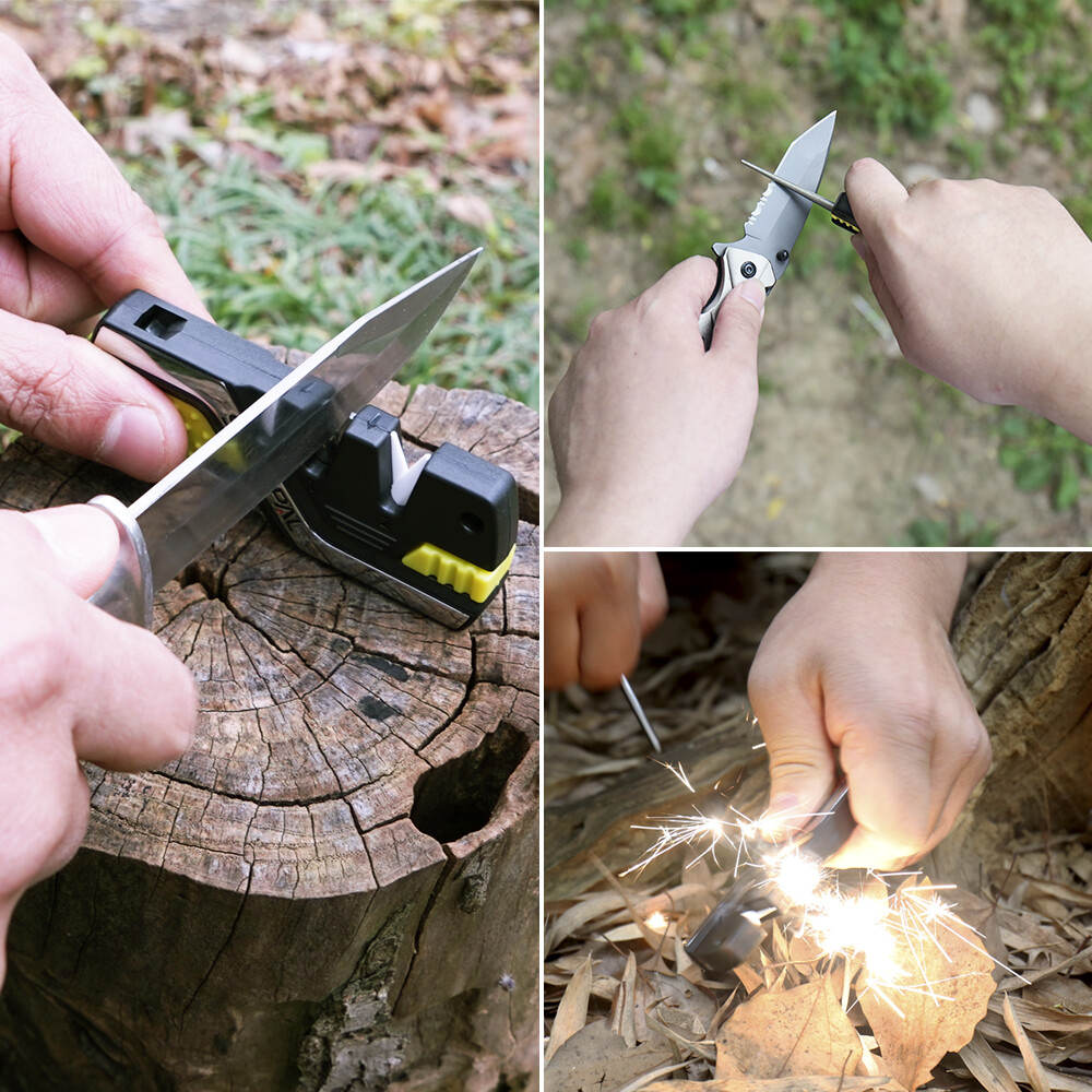 SHARPAL 6-In-1 Pocket Knife Sharpener&Survival Tool, with Fire Starter, Whistle