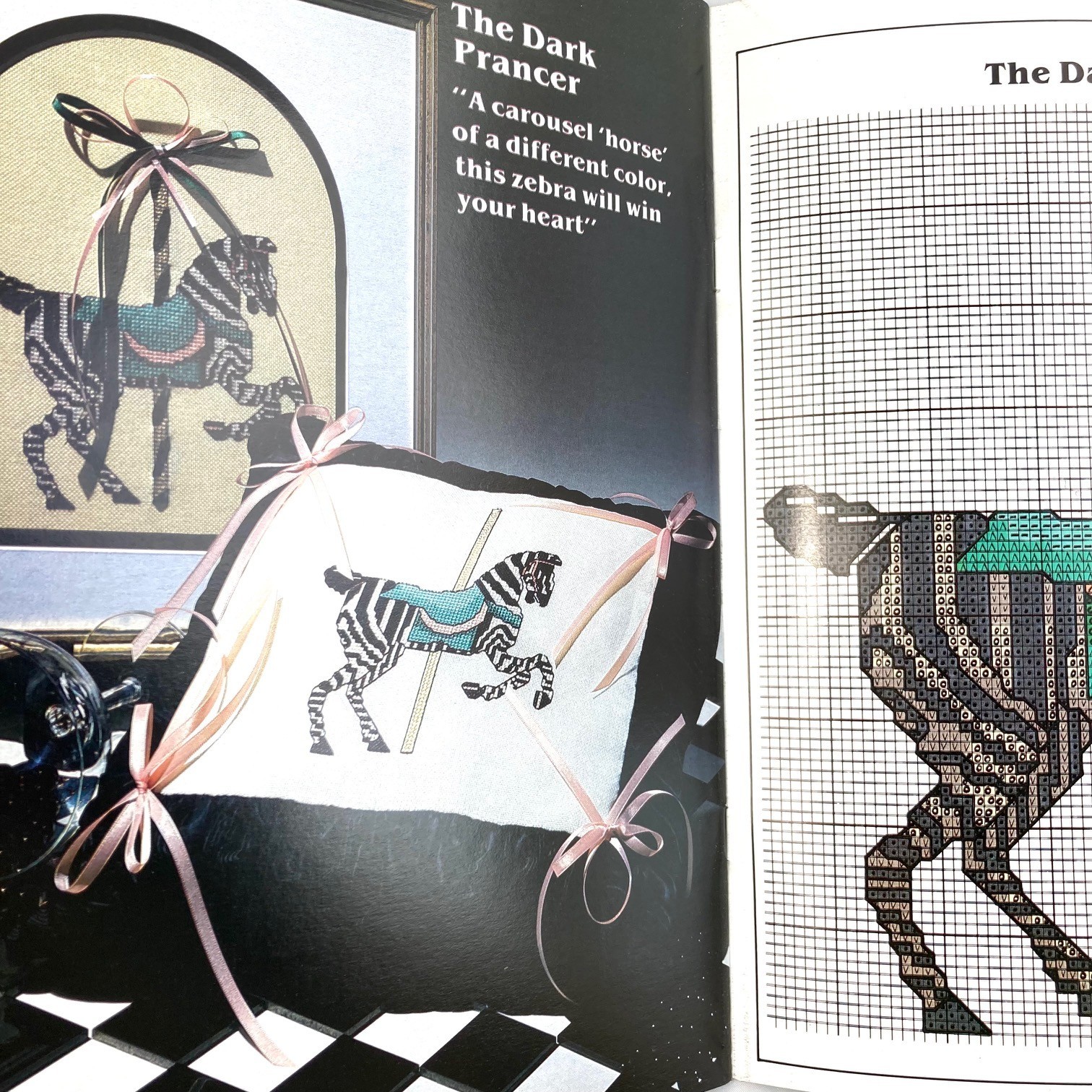 Tiger Zebra Giraffe Carousel Animals Color Chart Cross Stitch Booklet