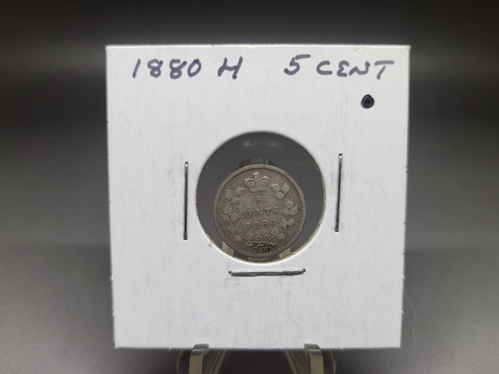 1880 H Canadian .925 Sterling Silver 5 Cents Coin Canada