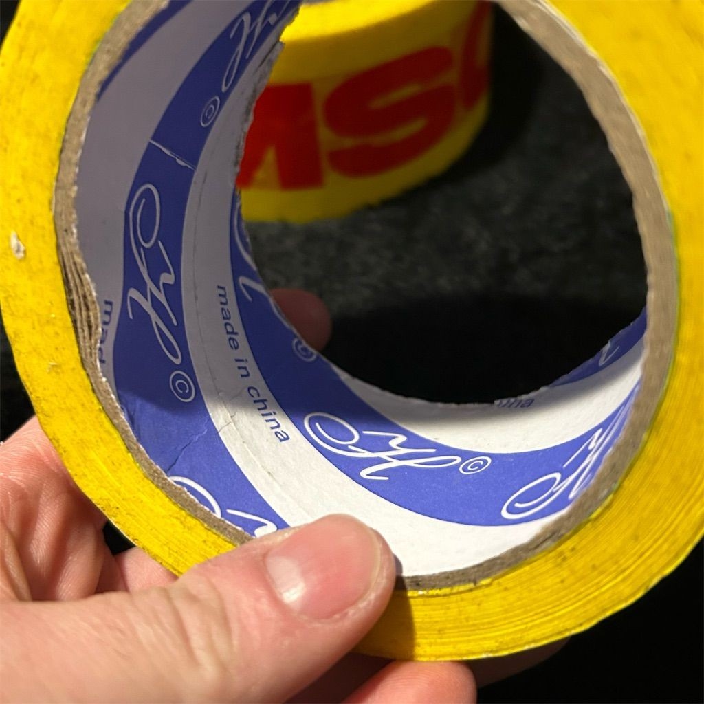 MSCHF Yellow Decorative Tape with Bold Red Lettering - 2 Rolls Set