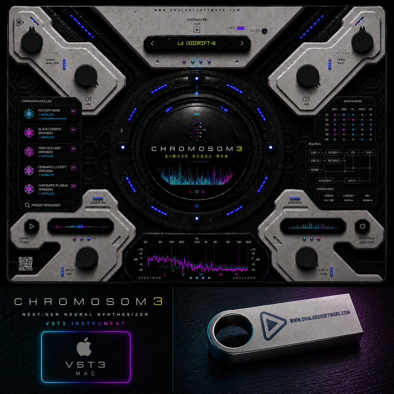 VST3 Mac Only CHROMOSOM3 Trap Plugin 808s & Synths & Instruments - Physical USB