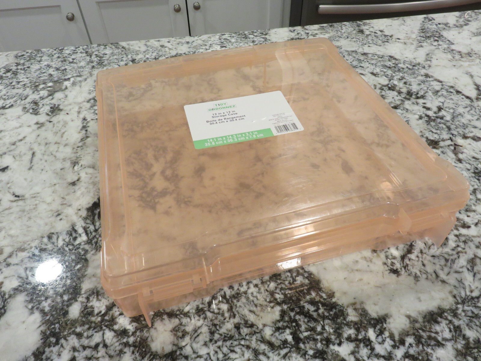12" x 12" x 3"  Storage Scrapbooking Case Pale Pink by Simply Tidy™ EUC LOOK