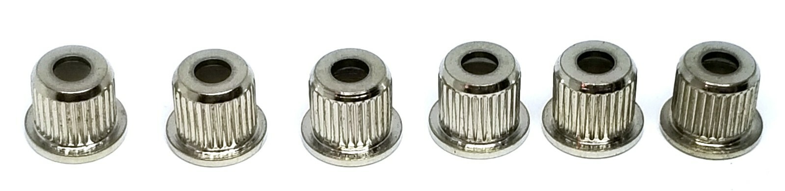 6 Chrome Guitar String Through Body Ferrules #1