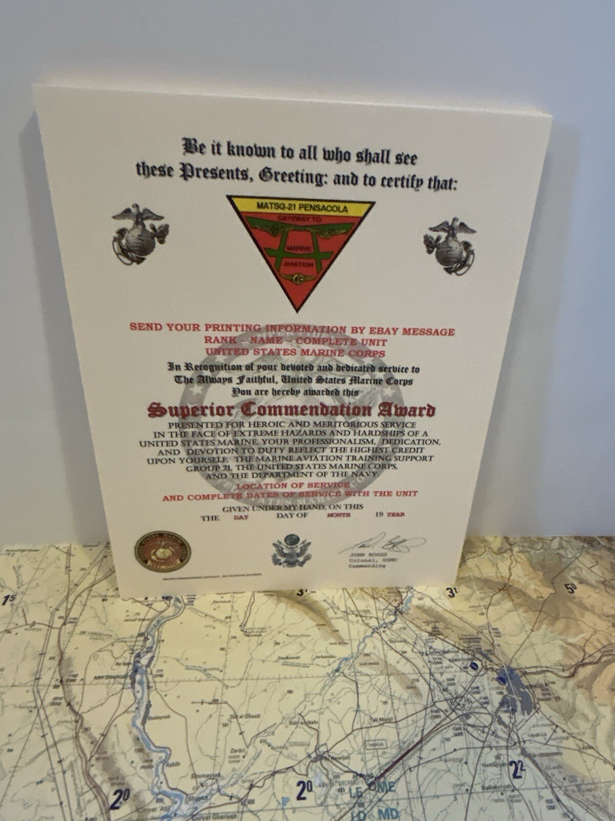 U.S.M.C. / AVIATION TRAINING SUPPORT GROUP 21 - SUPERIOR COMMENDATION AWARD