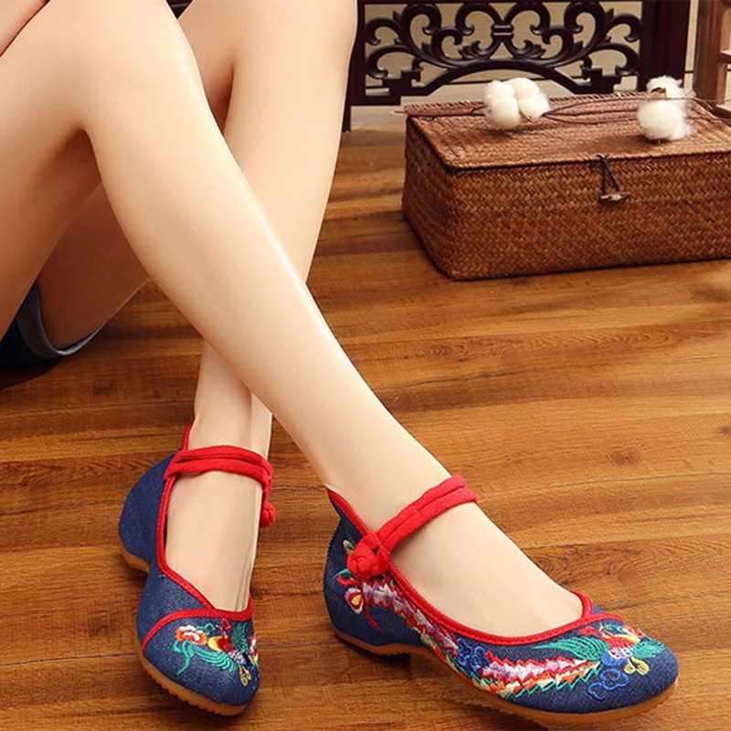 single shoes flat heel shoes work shoes Embroidered shoes shoes Flat shoes T