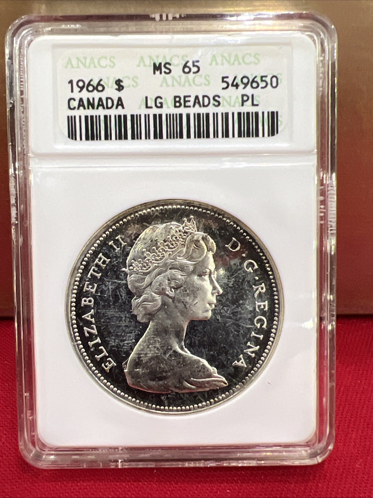 Canada 1966 $1 Silver Dollar NGC MS65 PL Proof Like ANACS coin